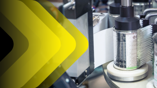 Image of a wrap label applicatio using the Gerne Rollfed Labeling Machine