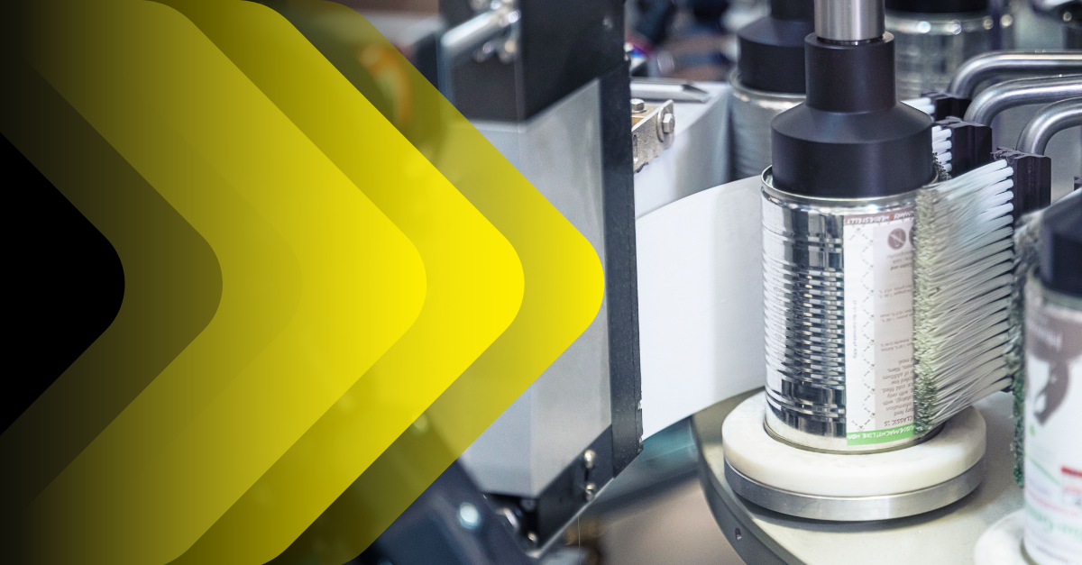 Image of a wrap label applicatio using the Gerne Rollfed Labeling Machine